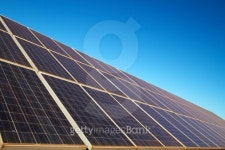 Renewable Energy solar panels against blue sky 이미지 (153479697) - 게티이미지뱅크 Renewable Energy solar panels against blue sky