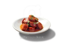 sliced frankfurter sausages frying serve on plate 이미지 (460655415) - 게티이미지뱅크 sliced frankfurter sausages frying... 