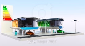 지디퓨처에너지 | Futuristic energy efficient house concept 이미지 (178421687) - 게티이미지뱅크 Futuristic energy efficient house concept