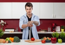 Angry kitchen chef 이미지 (172468438) - 게티이미지뱅크 Angry kitchen chef