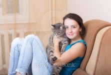 on the couch with a pet 이미지 (187369683) - 게티이미지뱅크 on the couch with a pet