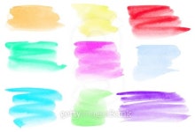 Watercolor baners, brush strokes 이미지 (179125448) - 게티이미지뱅크 Watercolor baners, brush strokes