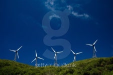 Five wind turbines on the hill 이미지 (160579010) - 게티이미지뱅크 Five wind turbines on the hill