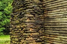Construction Detail In Historic Smoky Mountains Settlers Cabin 이미지 (181059803) - 게티이미지뱅크 Construction Detail In... 