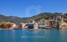 Castle-on-the-Sea (Castello sul Mare, 1551) and Rapallo town 이미지 (179628263) - 게티이미지뱅크 Castle-on-the-Sea (Castello... 