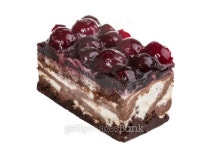Chocolate cake with cherry on top a white background 이미지 (185157310) - 게티이미지뱅크 Chocolate cake with cherry on top a... 