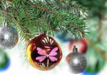 Christmas decoration-glass ball on fir branches. 이미지 (179085197) - 게티이미지뱅크 Christmas decoration-glass ball on fir... 