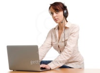 Call centre operator listening to a query 이미지 (456091369) - 게티이미지뱅크 Call centre operator listening to a query