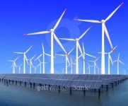 solar energy panels and wind turbine 이미지 (178722202) - 게티이미지뱅크 solar energy panels and wind turbine