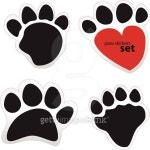 paw, pet footprint set for design 이미지 (523565705) - 게티이미지뱅크 paw, pet footprint set for design