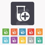 Medical test tube sign icon. Lab equipment. 이미지 (523540371) - 게티이미지뱅크 Medical test tube sign icon. Lab equipment.