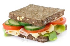 Super healthy salad , cheese and ham sandwich on dark bread 이미지 (497549775) - 게티이미지뱅크 Super healthy salad , cheese... 