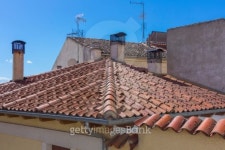 inverted roof tiles and chimneys typical of Segovia, Spain 이미지 (513077685) - 게티이미지뱅크 inverted roof tiles and... 