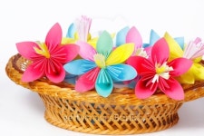 Many colored paper flowers in the basket 이미지 (480741965) - 게티이미지뱅크 Many colored paper flowers in the basket