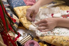 Quilting equipment and fabrics. 이미지 (487173413) - 게티이미지뱅크 Quilting equipment and fabrics.