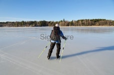 Mature woman skating on a lake near Stockholm 이미지 (522242667) - 게티이미지뱅크 Mature woman skating on a lake near Stockholm