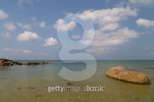 warm clear sea and a large stone 이미지 (480788197) - 게티이미지뱅크 warm clear sea and a large stone