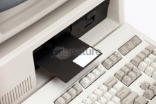 Old floppy disk drive into vintage eigthies computer 이미지 (503180421) - 게티이미지뱅크 Old floppy disk drive into vintage... 