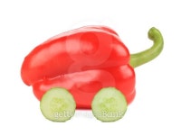Red bell pepper like a car. 이미지 (497387499) - 게티이미지뱅크 Red bell pepper like a car.