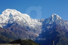 Mounts Annapurna South and Hiun Chuli. Ghandruk-Nepal. 0644 이미지 (517060215) - 게티이미지뱅크 Mounts Annapurna South and... 