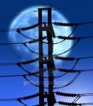 Power electric  pole with big blue moon 이미지 (494834031) - 게티이미지뱅크 Power electric  pole with big blue moon