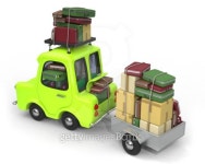 Car towing overloaded trailer 3D illustration 이미지 (497466161) - 게티이미지뱅크 Car towing overloaded trailer 3D illustration