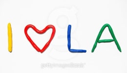 Text I LOVE LA from plasticine 이미지 (517619439) - 게티이미지뱅크 Text I LOVE LA from plasticine