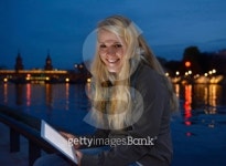 woman with tablet pc at night 이미지 (497230589) - 게티이미지뱅크 woman with tablet pc at night