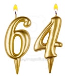 Birthday candles number sixty four isolated on white background... Birthday candles number sixty four isolated on white background