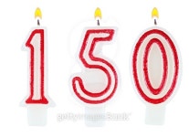 candles number one hundred fifty isolated on white background... candles number one hundred fifty isolated on white background