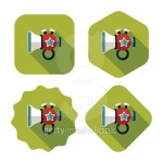 trumpet or horn toy flat icon with long shadow,eps10 이미지... trumpet or horn toy flat icon with long shadow,eps10