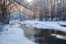 River landscape at sunset in winter 이미지 (498503598) - 게티이미지뱅크 River landscape at sunset in winter