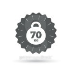 Weight sign icon. 70 kilogram (kg). Sport symbol 이미지 (486415796) - 게티이미지뱅크 Weight sign icon. 70 kilogram (kg). Sport... 