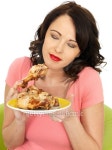 Young Woman Eating Cold Cooked Chicken Legs 이미지 (480353426) - 게티이미지뱅크 Young Woman Eating Cold Cooked Chicken Legs