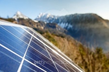 Photovoltaic solar panels in mountainous natural area 이미지 (495219086) - 게티이미지뱅크 Photovoltaic solar panels in... 