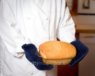 MAster chef presents fresh baked bread 이미지 (489010678) - 게티이미지뱅크 MAster chef presents fresh baked bread