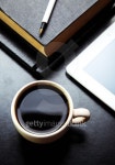 empty tablet pc and coffee, notebook with pencil 이미지 (477984460) - 게티이미지뱅크 empty tablet pc and coffee, notebook... 