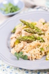 Dietary risotto of wild rice with turkey and asparagus 이미지 (482967880) - 게티이미지뱅크 Dietary risotto of wild rice with... 