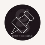 pushpin line icon 이미지 (482253680) - 게티이미지뱅크 pushpin line icon
