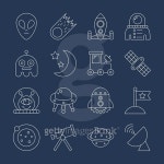 space line icon set 이미지 (477268294) - 게티이미지뱅크 space line icon set