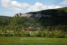 View on French camping and swimming pool 이미지 (495613450) - 게티이미지뱅크 View on French camping and swimming pool
