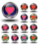 Red heart glossy icons, crazy colors 이미지 (533774217) - 게티이미지뱅크 Red heart glossy icons, crazy colors