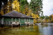 Boathouse and Boats in Fall 이미지 (498371874) - 게티이미지뱅크 Boathouse and Boats in Fall