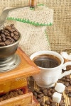 Coffee in various forms around vintage coffee grinder 이미지 (493211408) - 게티이미지뱅크 Coffee in various forms around... 