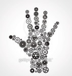 hand consisting of gears monochrome 이미지 (496107932) - 게티이미지뱅크 hand consisting of gears monochrome