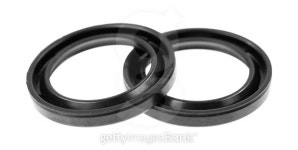Two rubber transmission seals. 이미지 (474479462) - 게티이미지뱅크 Two rubber transmission seals.