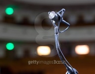 microphone on the stage and empty hall during the rehearsal 이미지 (501065440) - 게티이미지뱅크 microphone on the stage and... 