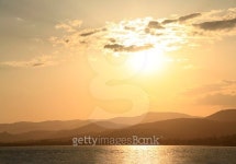 Sunset Over the Mountainous Shoreline 이미지 (485493906) - 게티이미지뱅크 Sunset Over the Mountainous Shoreline