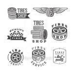 Set of tires shops and service emblems 이미지 (483630940) - 게티이미지뱅크 Set of tires shops and service emblems