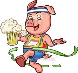 Marathon Pig Holding Glass of Beer 이미지 (502730520) - 게티이미지뱅크 Marathon Pig Holding Glass of Beer